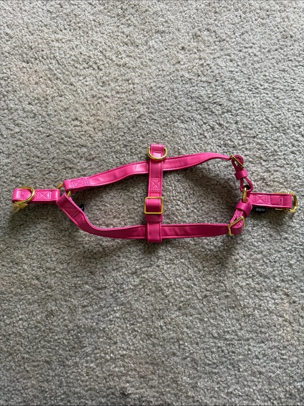 Ripley and Rue Small Pink Adjustable Harness with Gold Hardware